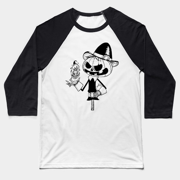 Scary Pumpking Baseball T-Shirt by Thesnout21